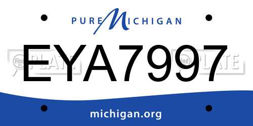 EYA7997 Michigan License Plate