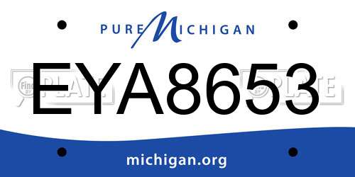 EYA8653 Michigan License Plate