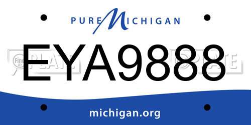 EYA9888 Michigan License Plate