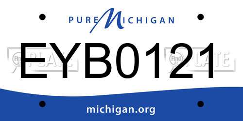 EYB0121 Michigan License Plate