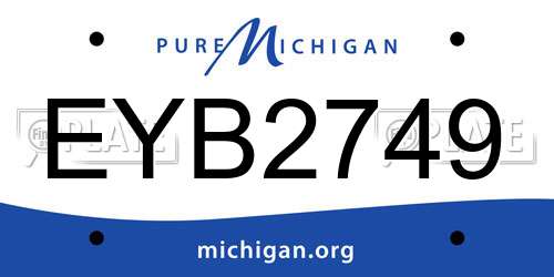 EYB2749 Michigan License Plate