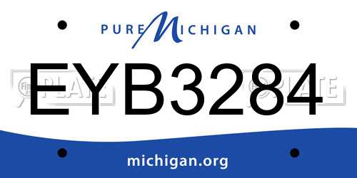 EYB3284 Michigan License Plate