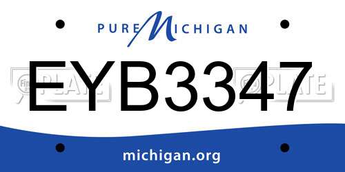 EYB3347 Michigan License Plate