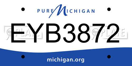EYB3872 Michigan License Plate