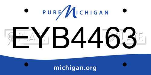 EYB4463 Michigan License Plate