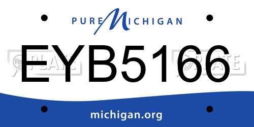 EYB5166 Michigan License Plate