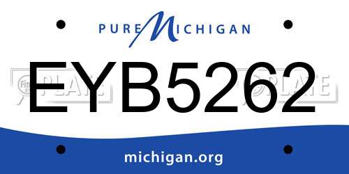 EYB5262 Michigan License Plate