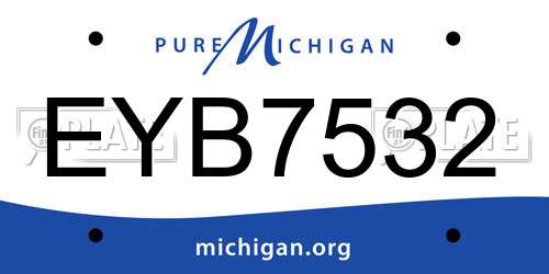 EYB7532 Michigan License Plate