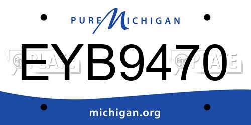 EYB9470 Michigan License Plate