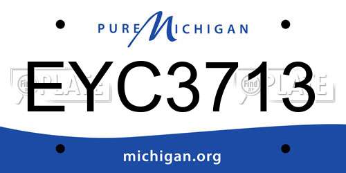 EYC3713 Michigan License Plate