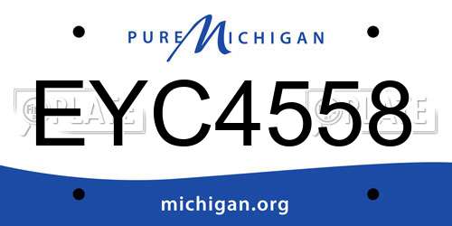 EYC4558 Michigan License Plate