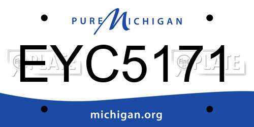 EYC5171 Michigan License Plate