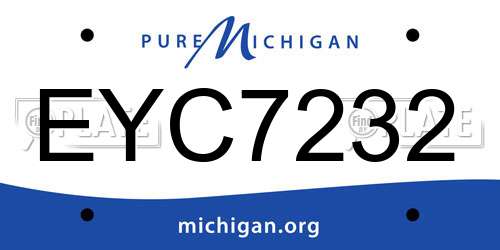 EYC7232 Michigan License Plate