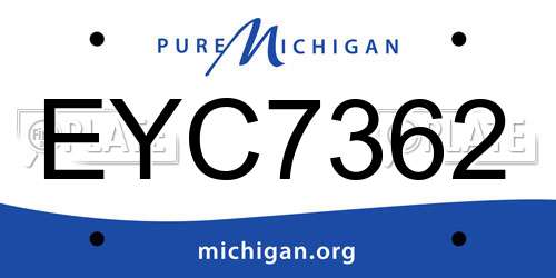 EYC7362 Michigan License Plate