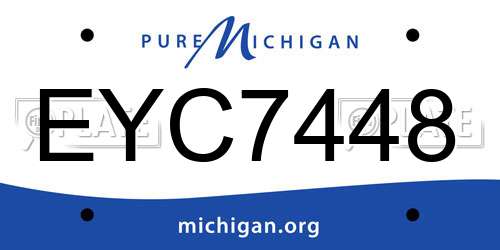 EYC7448 Michigan License Plate
