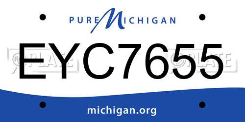 EYC7655 Michigan License Plate
