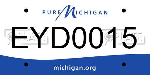 EYD0015 Michigan License Plate