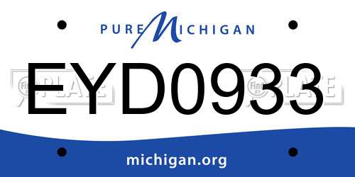 EYD0933 Michigan License Plate