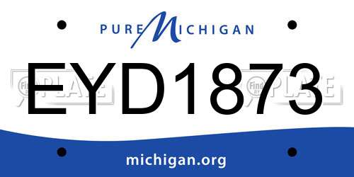 EYD1873 Michigan License Plate