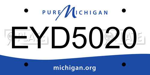 EYD5020 Michigan License Plate