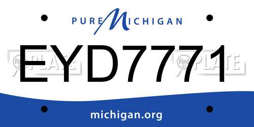 EYD7771 Michigan License Plate