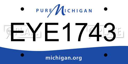 EYE1743 Michigan License Plate