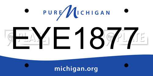 EYE1877 Michigan License Plate