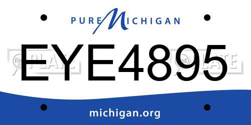 EYE4895 Michigan License Plate