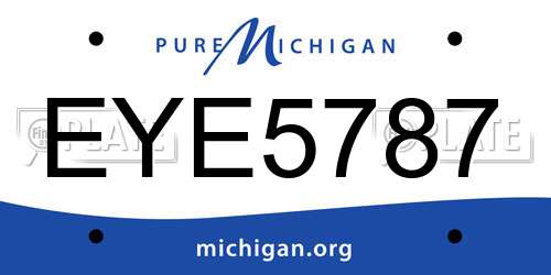 EYE5787 Michigan License Plate