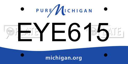 EYE615 Michigan License Plate