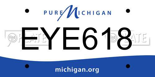 EYE618 Michigan License Plate