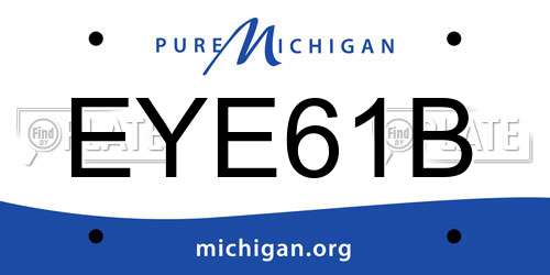 EYE61B Michigan License Plate