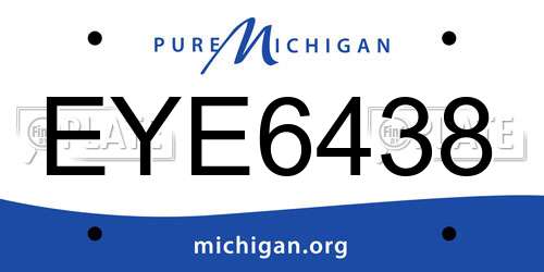 EYE6438 Michigan License Plate