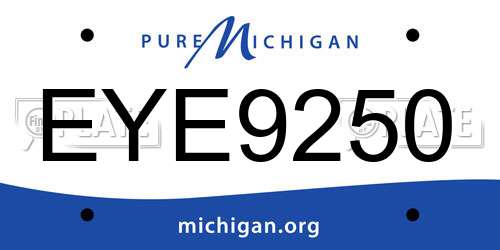 EYE9250 Michigan License Plate