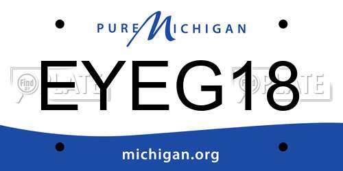 EYEG18 Michigan License Plate