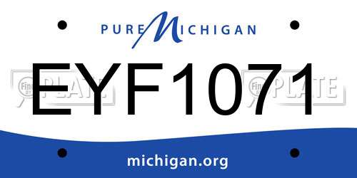 EYF1071 Michigan License Plate