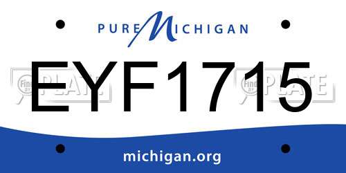 EYF1715 Michigan License Plate