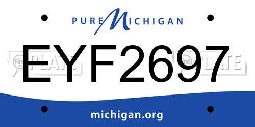 EYF2697 Michigan License Plate