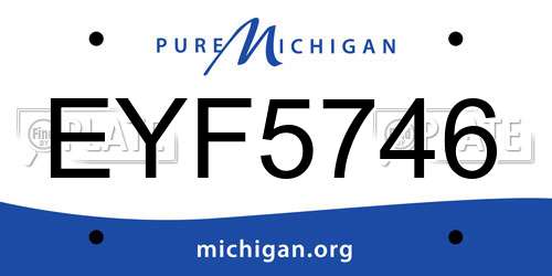EYF5746 Michigan License Plate