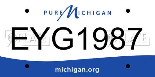 EYG1987 Michigan License Plate