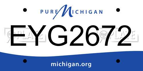 EYG2672 Michigan License Plate