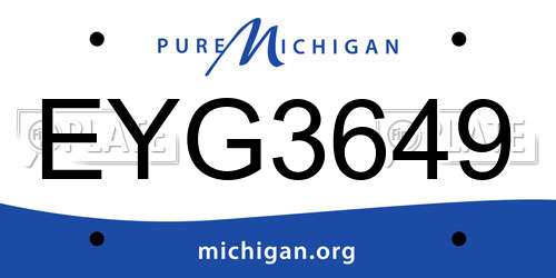 EYG3649 Michigan License Plate