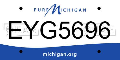 EYG5696 Michigan License Plate