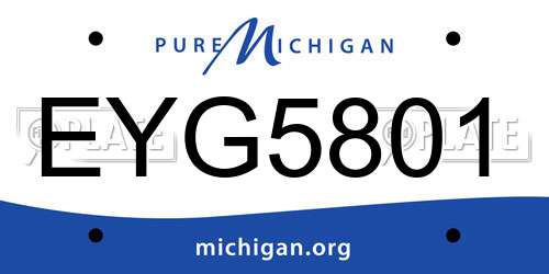 EYG5801 Michigan License Plate