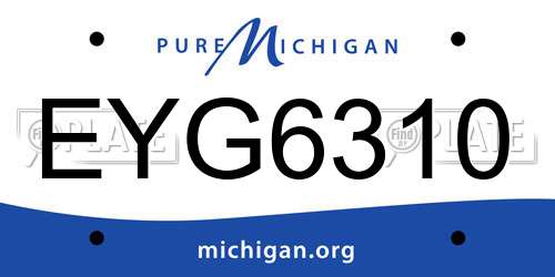 EYG6310 Michigan License Plate
