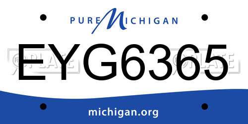 EYG6365 Michigan License Plate