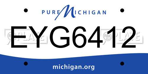 EYG6412 Michigan License Plate