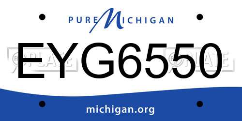 EYG6550 Michigan License Plate