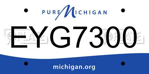 EYG7300 Michigan License Plate