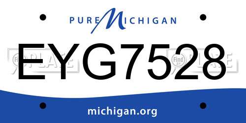 EYG7528 Michigan License Plate